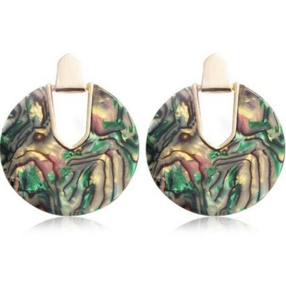 Boutique Jewelry - Iridescent Circle Statement Earrings BOUTIQUE ITEM